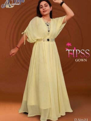 Magnificent Yellow Party Wear Gown