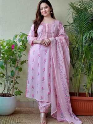 Gorgeous Pink Afghani Party Wear Suit