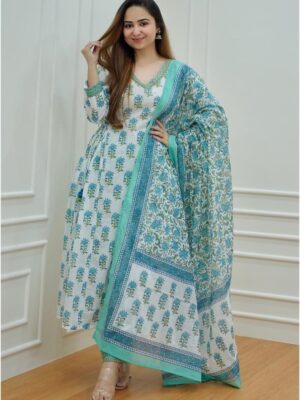 Beautiful Blue Afghani Party Wear Suit
