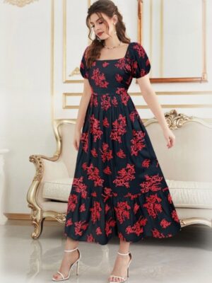 Black And Red Floral Dress