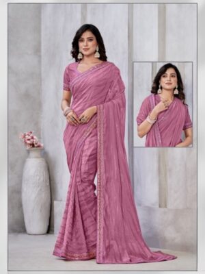 Dazzling Pink Party Wear Saree