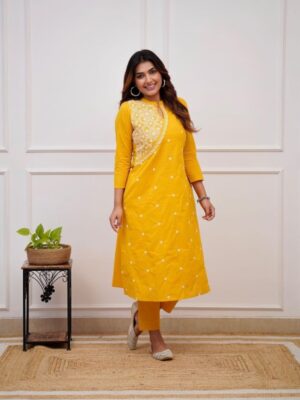 Latest Embroidered Party Wear Kurti Pant