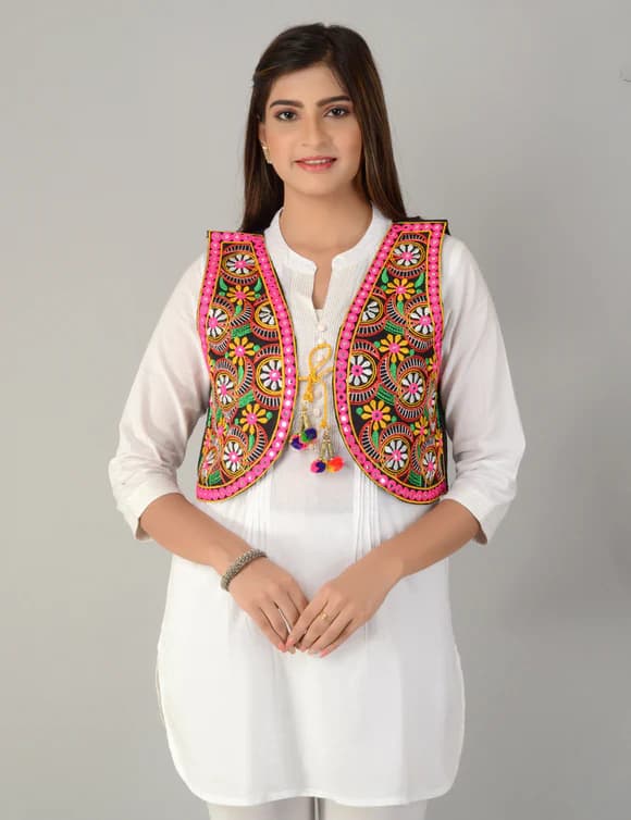 Koti Jacket Shrug with Plain Kurti