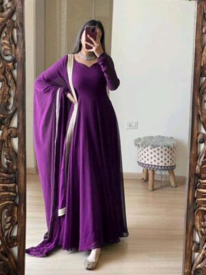 Unique Purple Anarkali Party Wear Suit