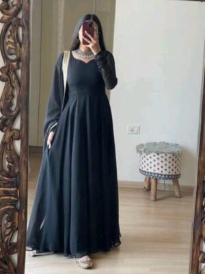 Stylish Black Anarkali Party Wear Suit