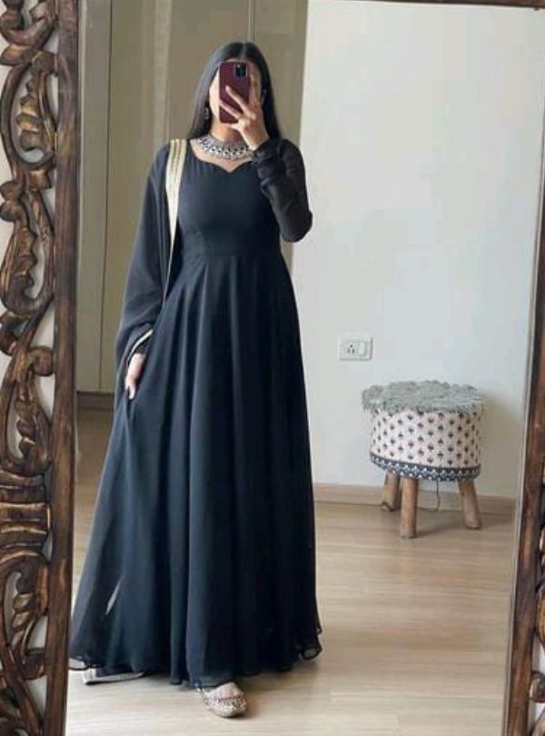 Latest umbrella frock design in black color/home stitched black dress  design.Dress Styled. - YouTube