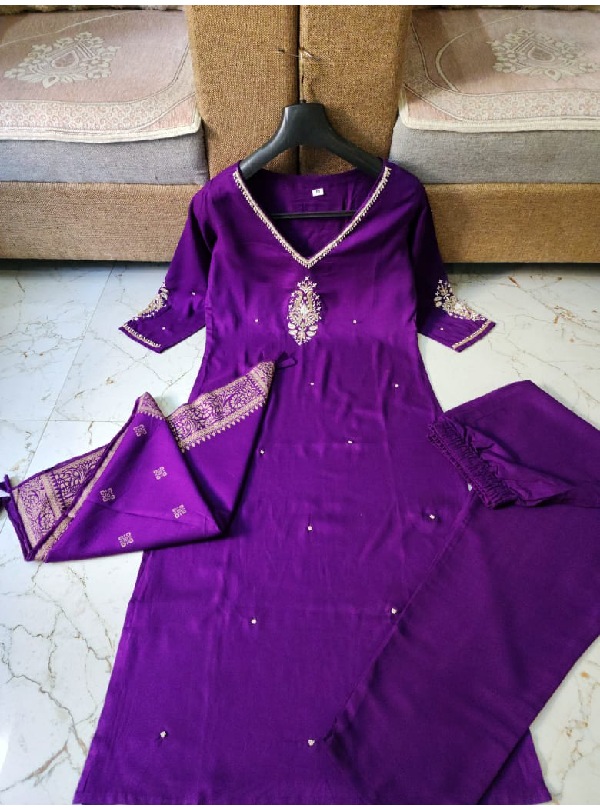 Purple Special Design Festival Kurti - Image 6