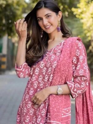 Beautiful Casual Pink Traditional Suit