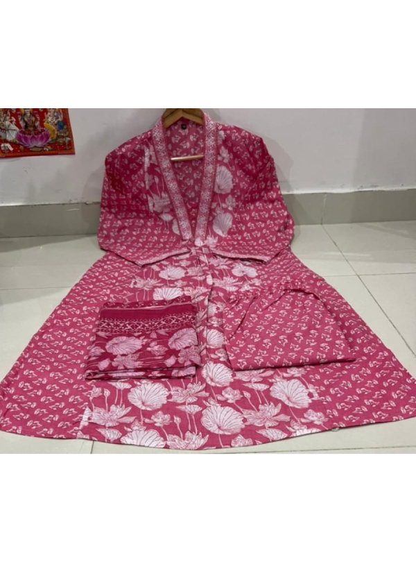 Floral Motif Cotton Salwar Suit - Image 4