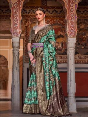 Beautiful Green Alluring Fancy Saree