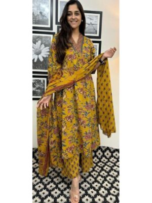 Yellow Summer Soothing Cotton Suit