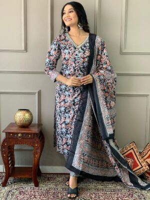 Afgani Style Pants With Kurta And Dupatta Set