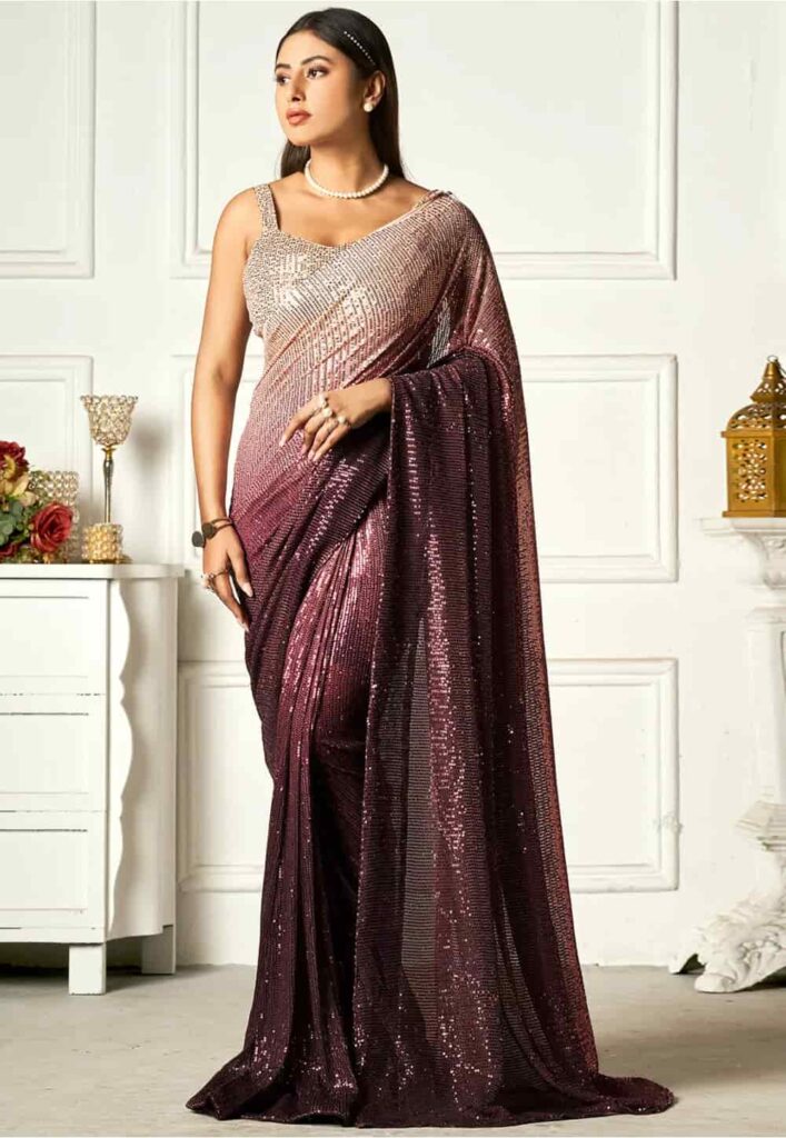 Vibrant Ombre Sequin Saree 
