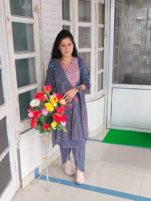 Embroidery On Neck With Tulip Pant