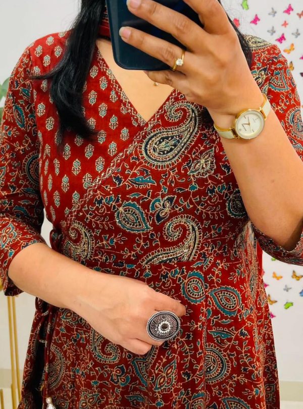 New Angrakha Style Anarkali Kurta Set(4)