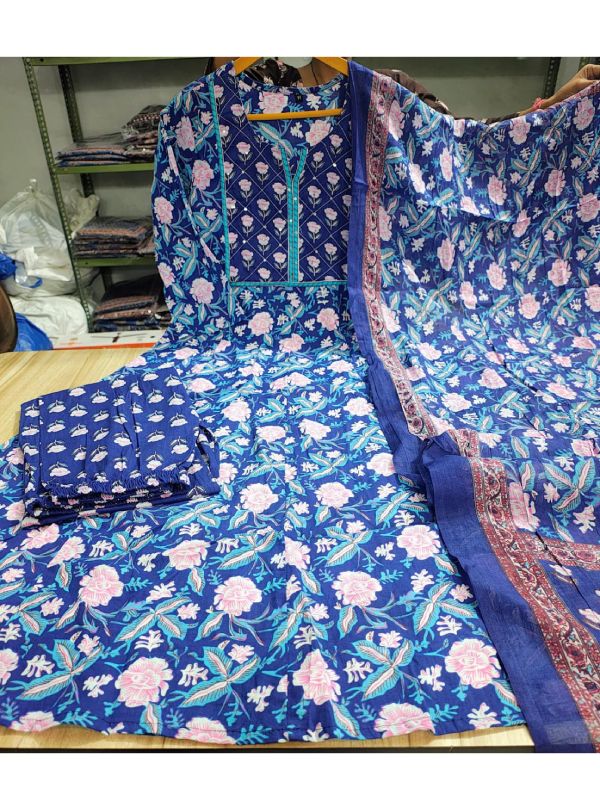 Floral Anarkali Kurta Set with Dupatta(5)