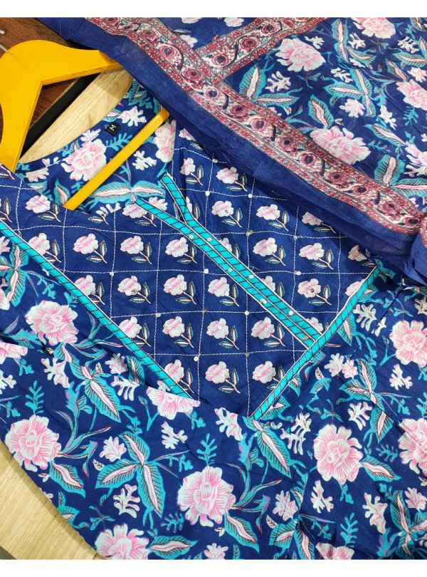 Floral Anarkali Kurta Set with Dupatta(8)
