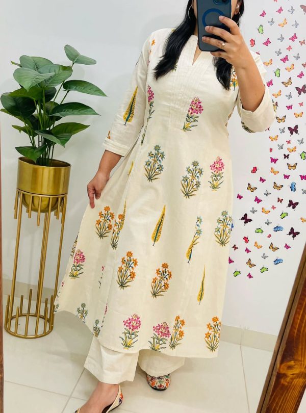 Cotton Kurta Pant Plazo Set