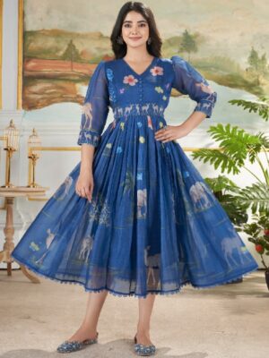 Elegant Muslin Western Dress