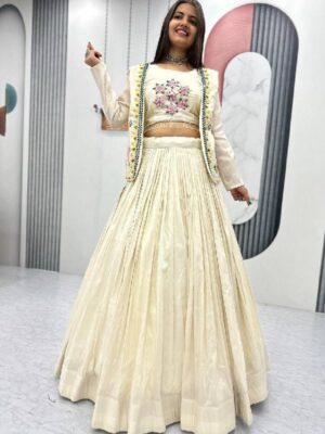Designer Crop Top Lehenga with Jacket