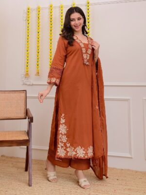 Embroidery Kurta With Machin Print