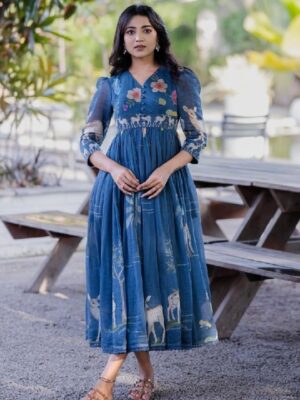 Printed Muslin Western Dress