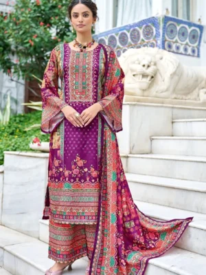 Designer Readymade Pakistani Suit with Palazzo & Dupatta