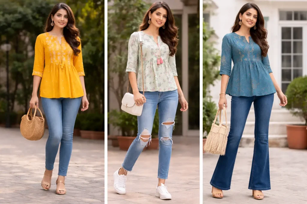 How to Style Short Kurtis with Jeans