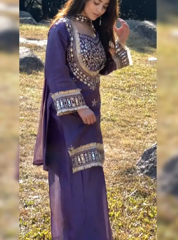 Mirror Work Palazzo Suit
