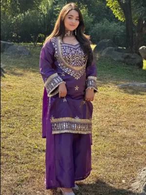 Royal Purple Silk Suit Set