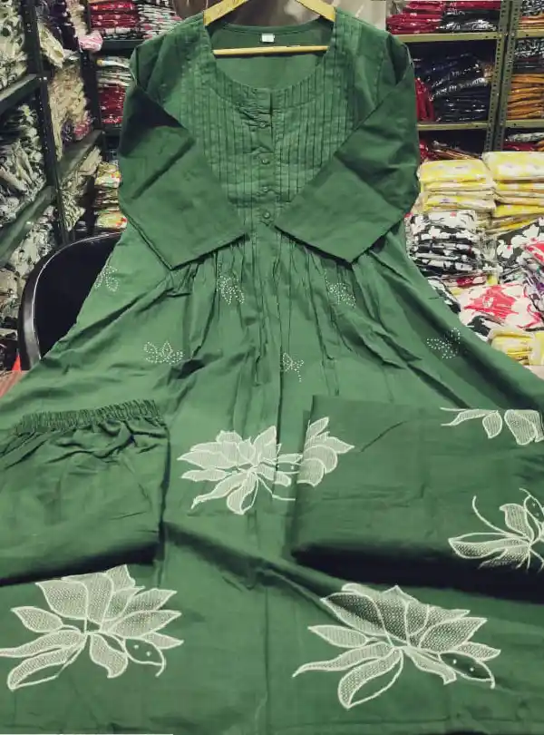 Discharge print cotton kurti