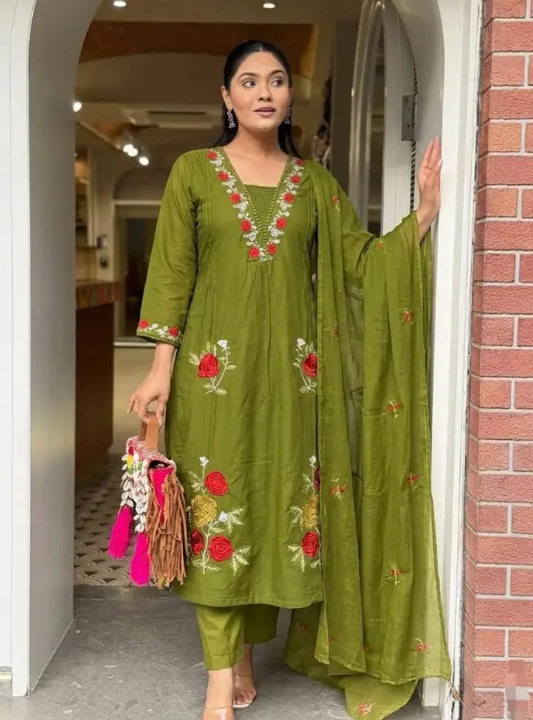 Embroidered Cotton Ethnic Wear