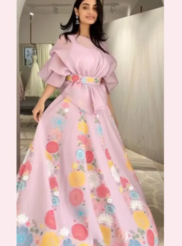 Organza Top Lehenga Set