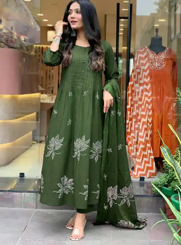 Printed cotton kurti with pant