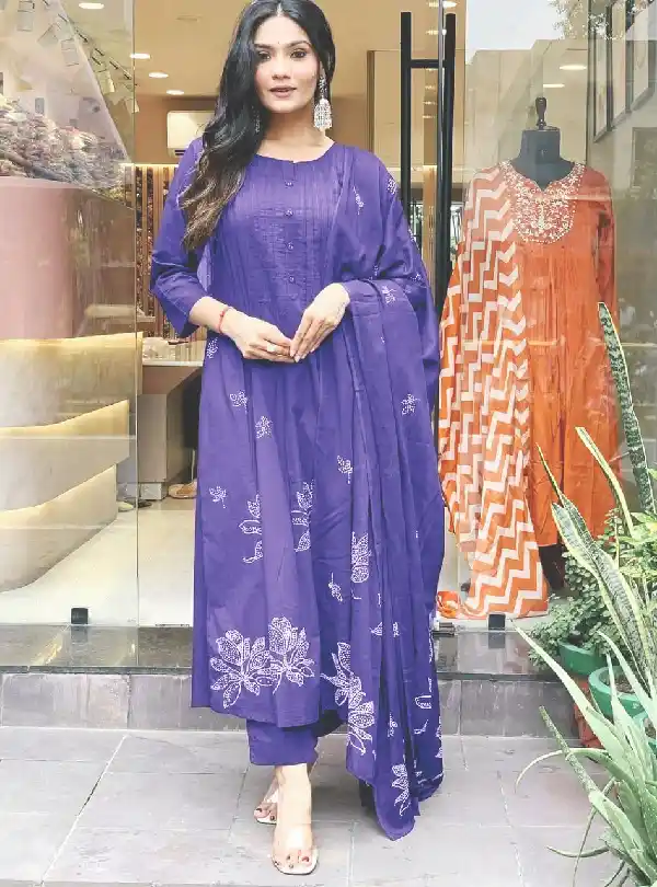Traditional cotton kurti set