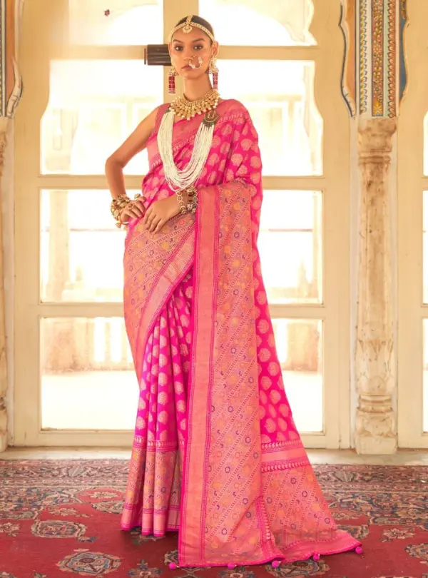 Elegant Mercerized Silk Ethnic Saree