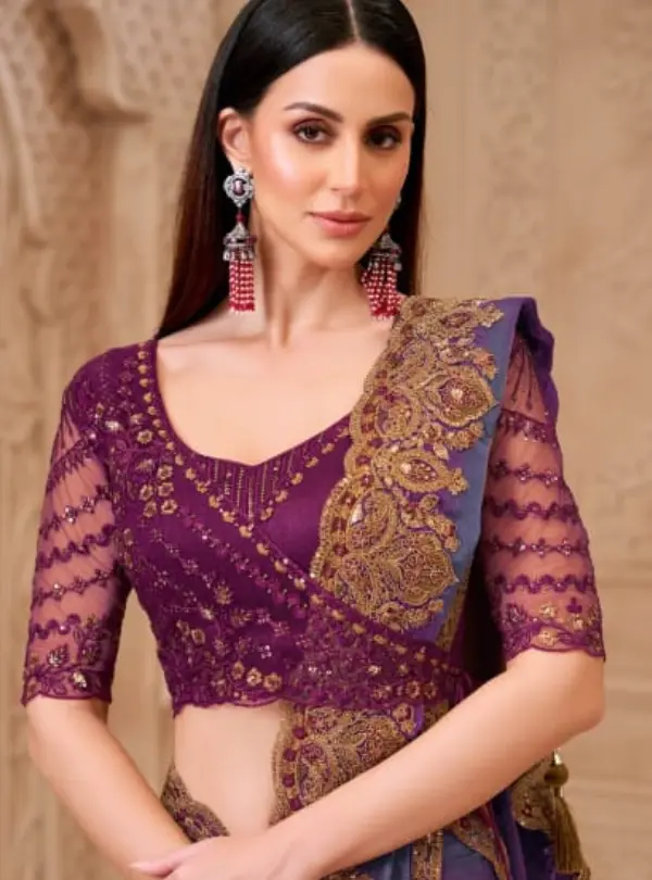Elegant Plum Purple Ethnic Saree
