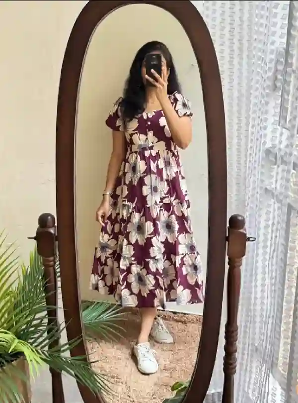 Printed Midi Dress