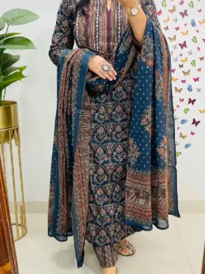 Pure Cotton Kurti Pant Set with Cotton Dupatta