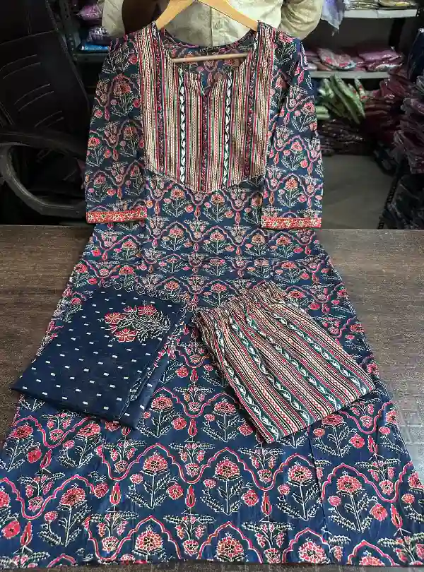 Pure Cotton Kurti Set with Dupatta