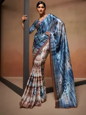 RajPath Bollywood Satin Crepe Silk Saree for Women
