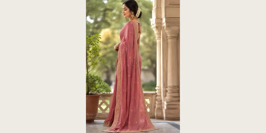 Classic Side Profile Saree Pose