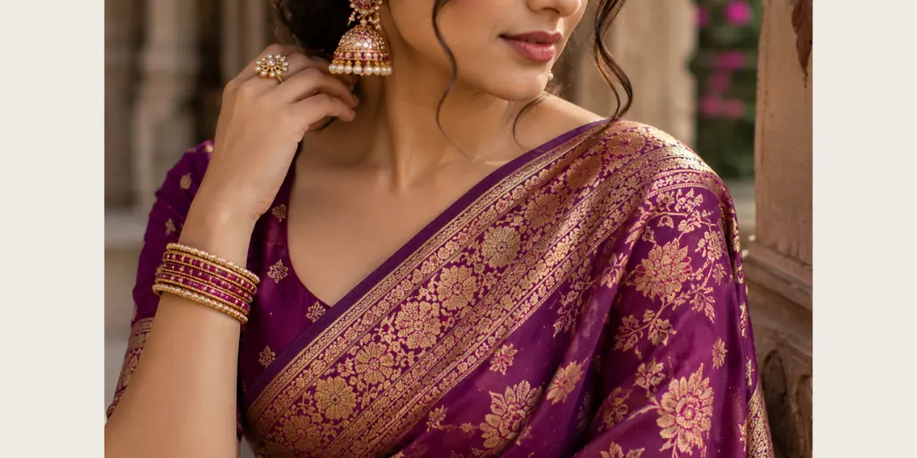 Close-Up Saree Details Pose