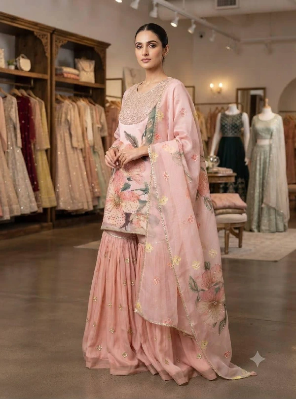 Soft Organza Sharara Set