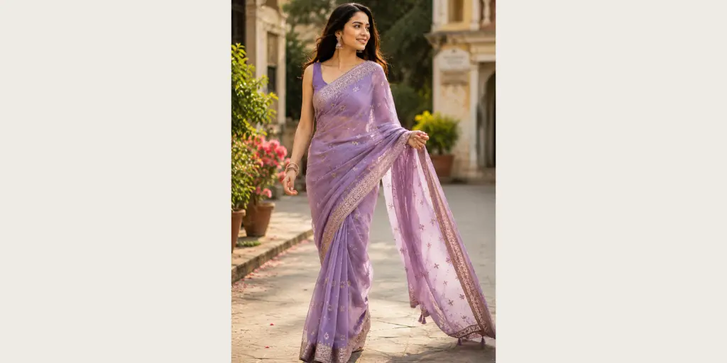 Walking Candid Saree Pose
