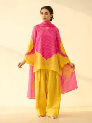 Lahariya Suit for Women with Farsi Salwar & Cotton Dupatta