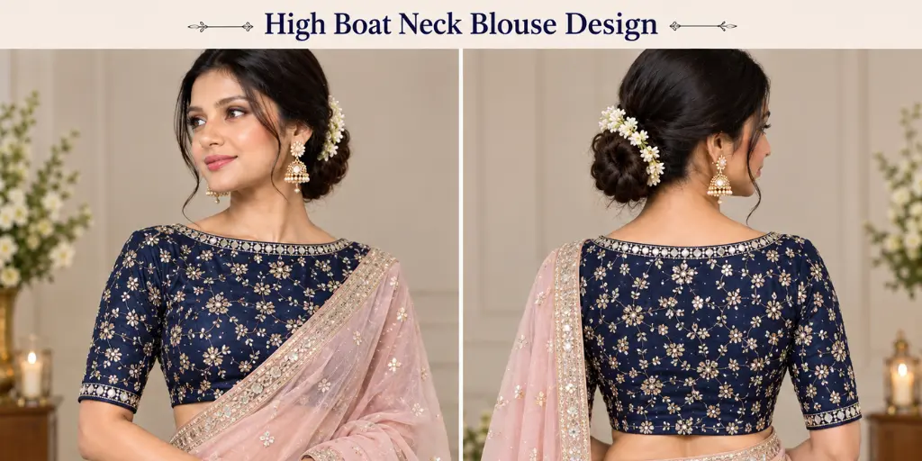 High Boat Neck Blouse