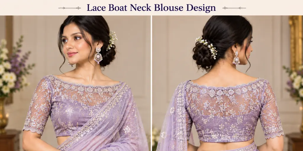 Lace Boat Neck Blouse