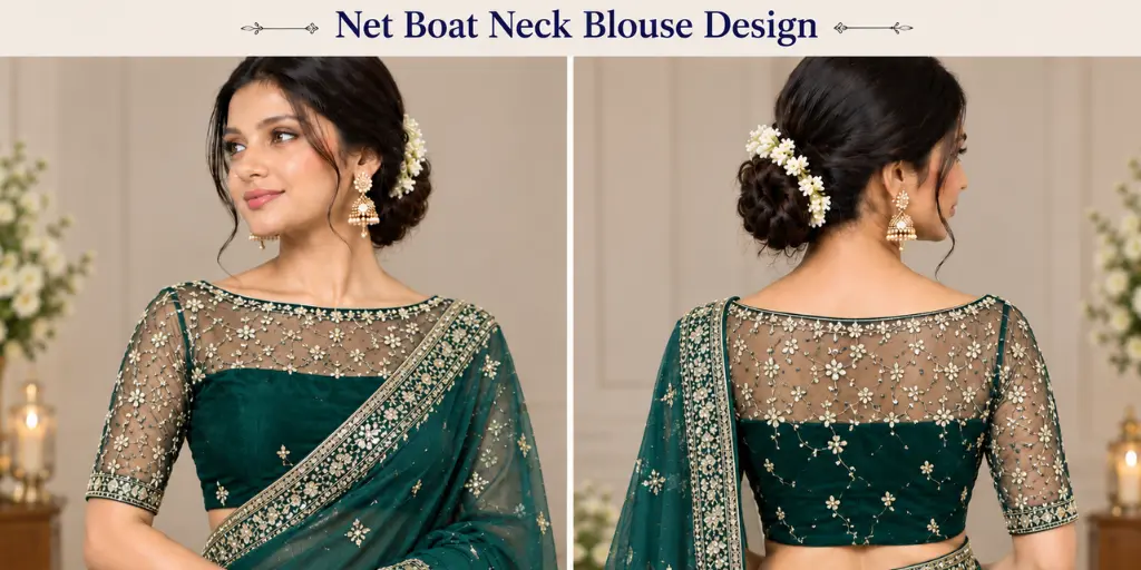 Net Boat Neck Blouse