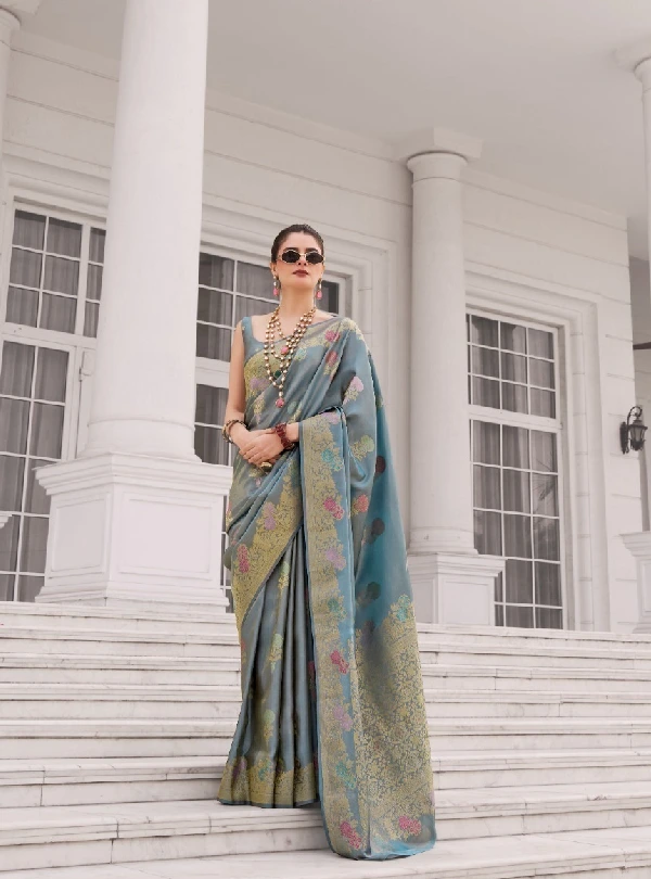 Stylish Koper silk saree
